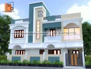 Beautiful front section design for 2 floor house