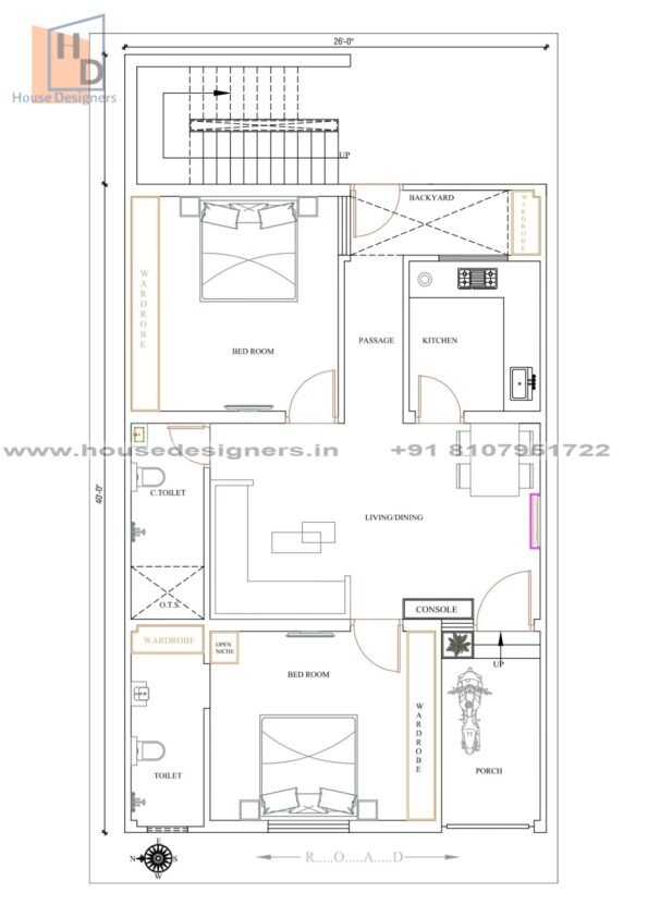 26×40 ft house plan