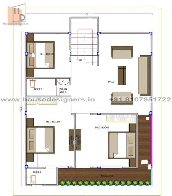 29×35 ft house plan