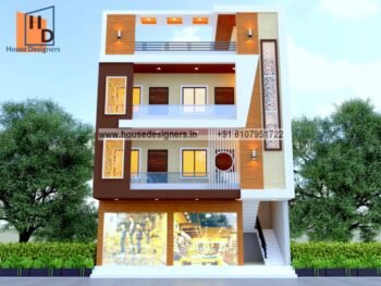 3 floor commercial cum residential building design