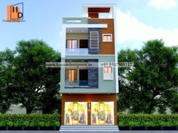 3d elevation commercial cum residential design