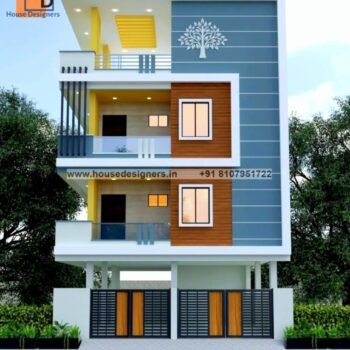 3d elevation design for triple floor house