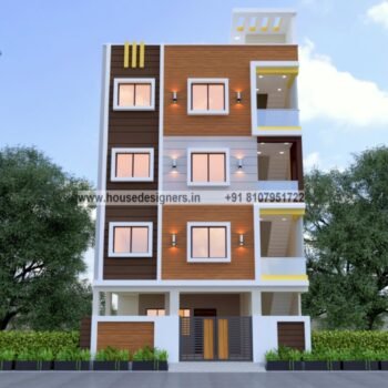 4 floor apartment elevation design