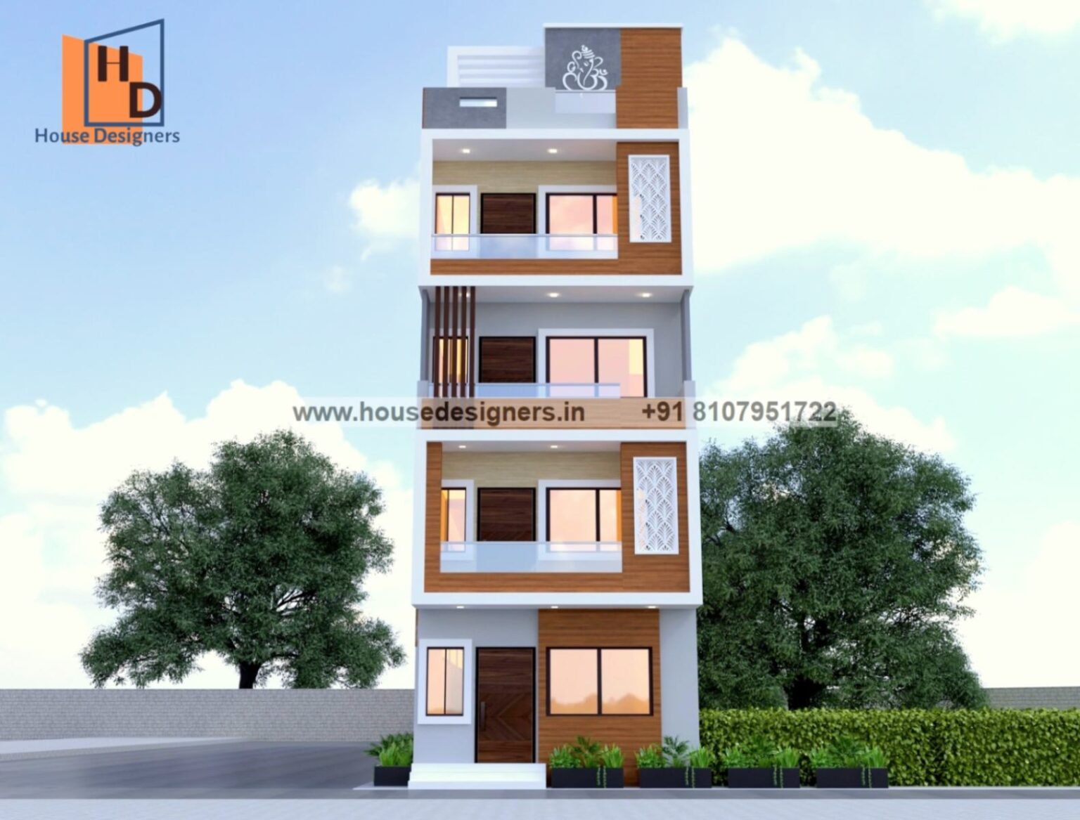 4 floor normal house front elevation