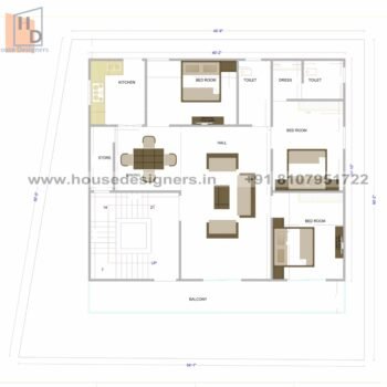 54×50 house plan