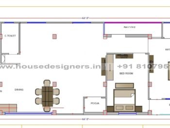 64×26 ft house plan