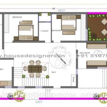 66×36 ft house plan