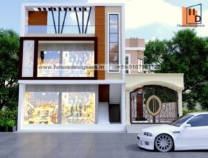 Commercial cum residential 3d elevation design with modern look