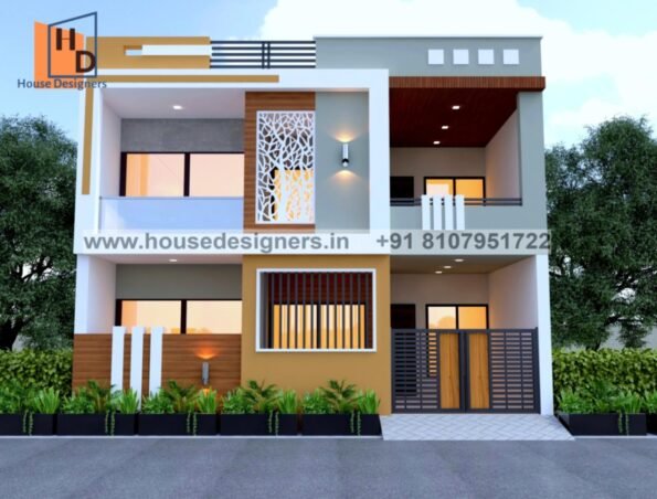 G+1 modern front elevation designs for small houses