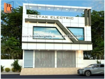 acp sheet showroom front elevation design