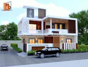 Modern 3D house elevation design with premium indian style finish