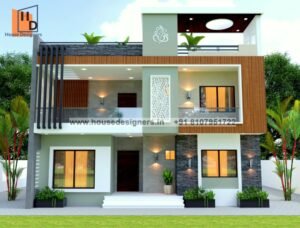 3D front elevation design with elegant look and light green color theme