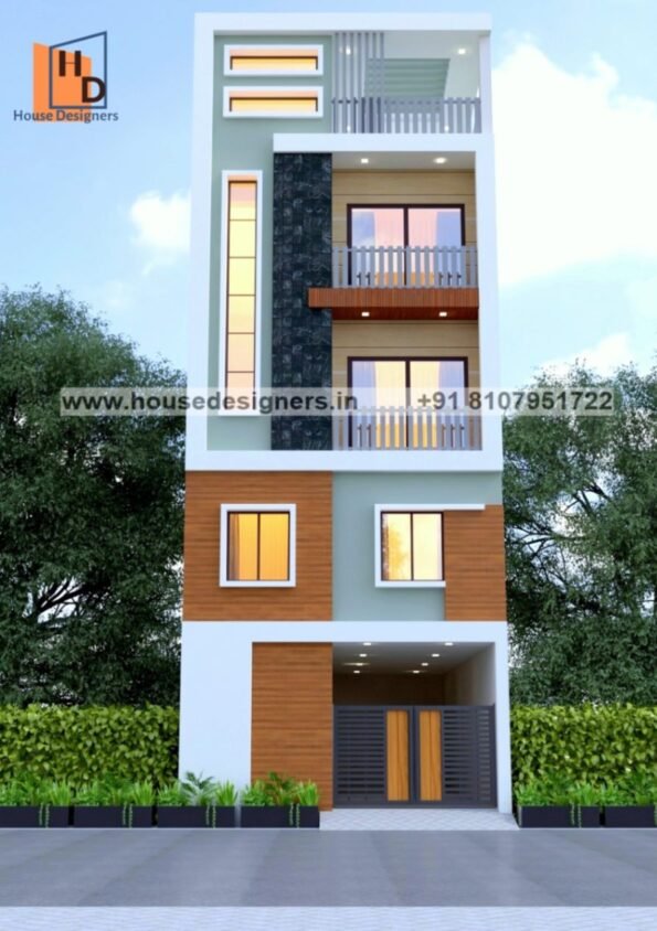 four floor front elevation design