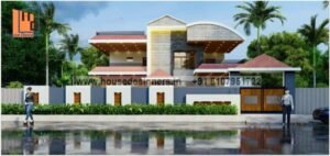 Luxury two floor house elevation with premium villa style look