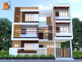 front elevation designs for 3 floors building