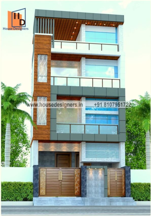 residential building 3 floor house elevation designs