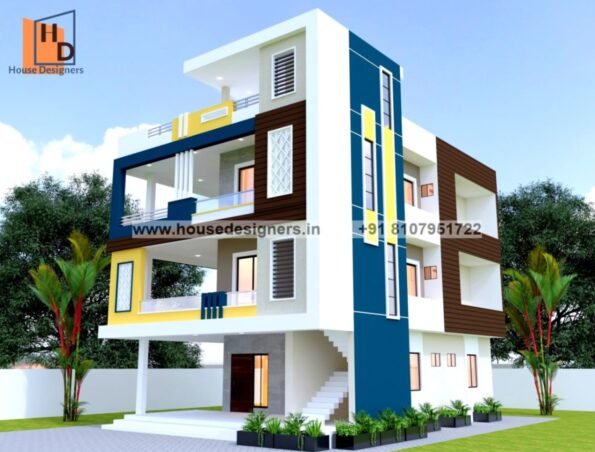 three floor home elevation design