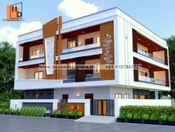 triple story elevation colour design