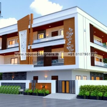 triple story elevation colour design