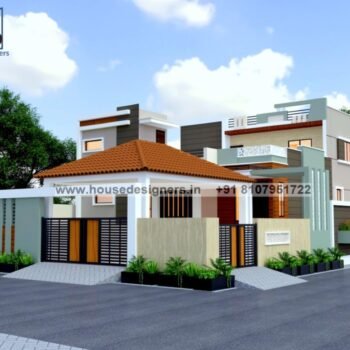 two floor 3d home elevation design