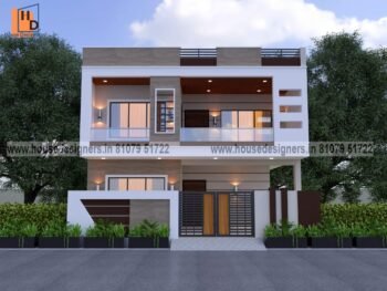 simple image 2 floor elevation design with white and brown color