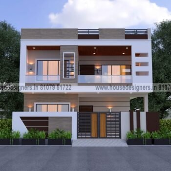 simple image 2 floor elevation design with white and brown color