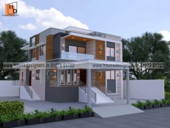 modern image of 2 floor ghar ka front design with gray and white color