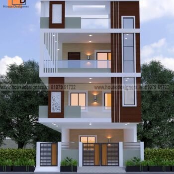 Latest image 3 floor normal house front elevation designs with wooden tiles and ms pipe