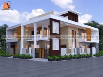 unqiue image of Duplex house for front design with cnc and ms pipes