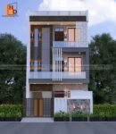 Triple floor house front design