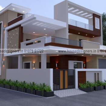 modern image of best outdoor house design with wooden tiles, pergola design