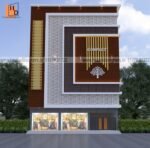 modern image complex elevation modern design with wooden tiles & cnc design