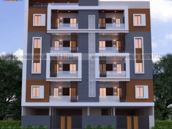 unique image design for outside apartment elevation with wooden tiles and cnc design