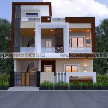 Beautiful double floor modern concept 3d house design