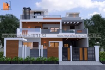 Modern double floor unique house with grey color theme