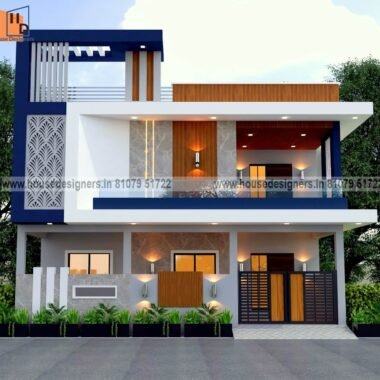 Modern 2 floor house 3d elevation design with luxury front look