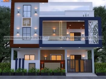 modern image of exterior house design duplex with cnc and wooden tiles