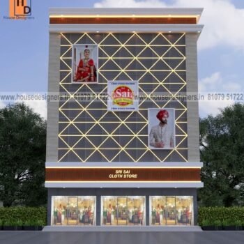 unique image of front elevation design for showroom with tiles and glass