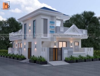 Modern White-Themed 3D Elevation Design