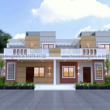 Modern double floor 3d front elevation  for Indian homes