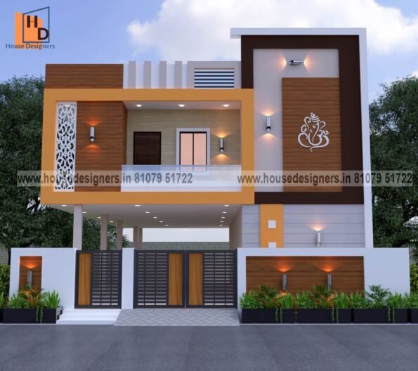 best image of home outdoor colour design with orange anjd light creme color theme