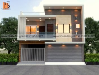 exterior image house elevation design 2 floor with white and gray color