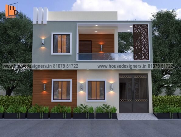 exterior image simple ghar ka design with cnc design and wooden tiles