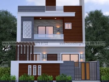 simple image of small home front design with ms pipe and modern pergola