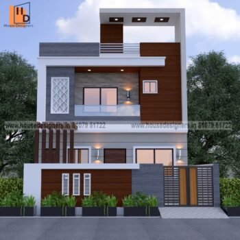 simple image of small home front design with ms pipe and modern pergola