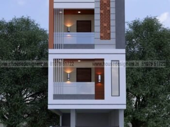 simple imge for small house design 4 floor with gray color and cnc design