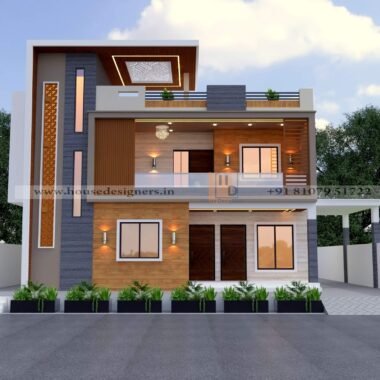Double story 3d elevation design with premium front look