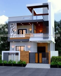 Perfect front design for 2 floor elevation with modern touch