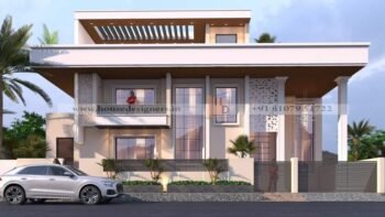 Modern 3d elevation design for bungalow style home