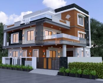 Best duplex 3d front elevation for new balcony design